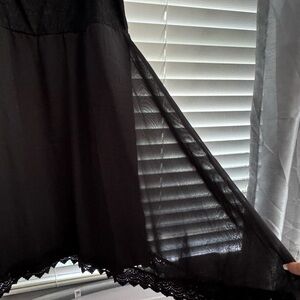 Black summer dress with lace overlay top